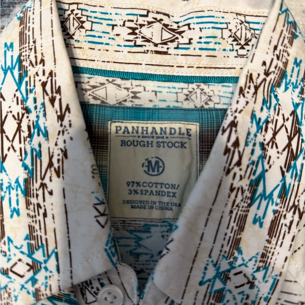 Panhandle White and Blue pearl snap